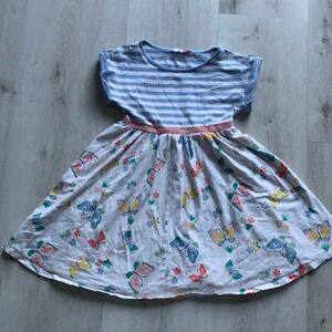 John Lewis striped Floral butterflies Dress Size 7‎ cotton casual summer